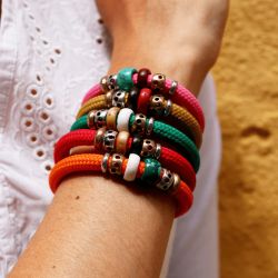 Pulsera PLATA DE PALO de Nylon naranja modelo Cítrico colores y contrastes