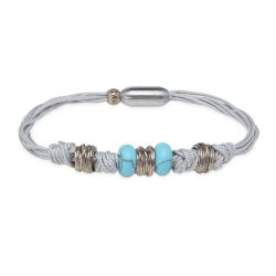 Pulsera Plata de Palo mujer de Nylon modelo Cromático gris bohemio