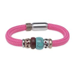 Pulsera PLATA DE PALO mujer de Nylon colección Palmeral de plata, bronce y resina