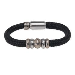 Pulsera Plata de Palo de Nylon negro modelo Trópico elegancia atemporal