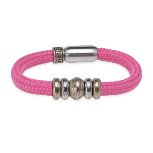 Pulsera Plata de Palo Nylon rojo intenso modelo Viva energética