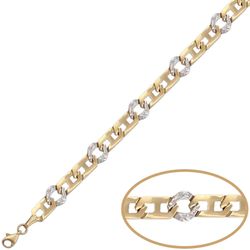 00-1082 Pulsera oro 18K bicolor original y elegante acabado en brillo