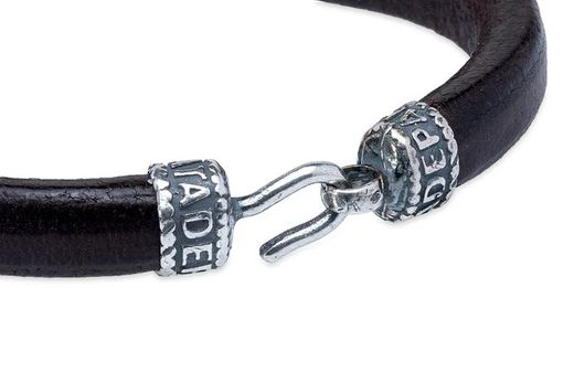 Pulsera Pedro MB252X Plata de Palo de hombre de plata y cuero