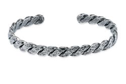 Pulsera rígida PLATA DE PALO modelo Tomeu MB235X de hombre de plata 925 con cenefa regular