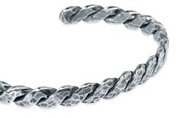 Pulsera rígida PLATA DE PALO modelo Tomeu MB235X de hombre de plata 925 con cenefa regular