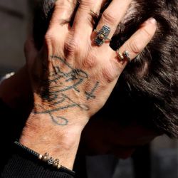 SB217X Pulsera Plata de Palo Calavera Rif en plata de ley, cuero y bronce