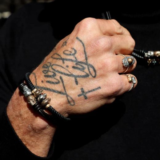 SB217X Pulsera Plata de Palo Calavera Rif en plata de ley, cuero y bronce