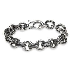 MB9 Pulsera Plata de Palo de hombre cierre mosquetón modelo Gregos