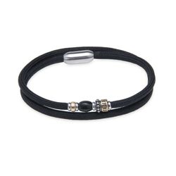 Pulsera Plata de Palo con doble nylon de color negro Referencia: BB050N efectiva y funcional