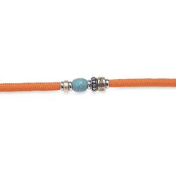 Pulsera Plata de Palo con doble de nylon naranja Referencia: BB050O cierre magnético y resina de color azul