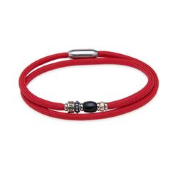 Pulsera Plata de Palo con doble de nylon rojo Referencia: BB050R vistosa y colorista