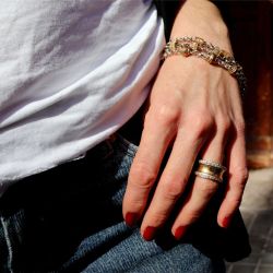 WB586X Pulsera Plata de Palo de Mujer modelo Zafir con plata 925 y bronce