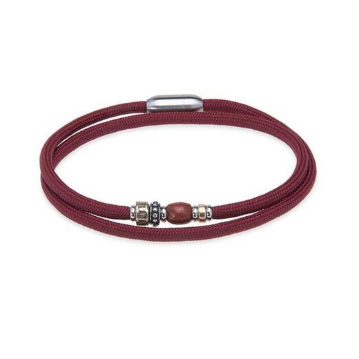 Pulsera PLATA DE PALO doble de nylon color granate Referencia, BB050G elegante y atractiva