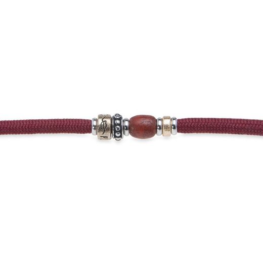 Pulsera PLATA DE PALO doble de nylon color granate Referencia, BB050G elegante y atractiva