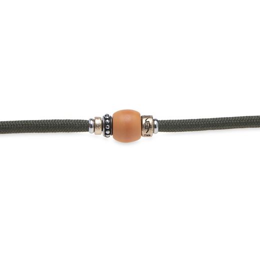 Pulsera Plata de Palo doble de nylon color verde Referencia, BB050V refinada y con personalidad