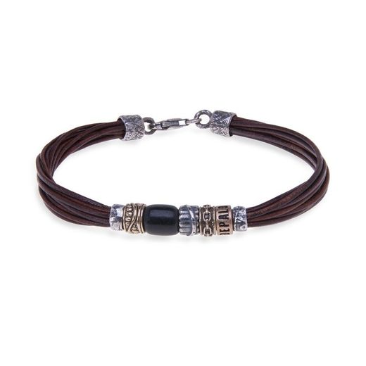 Pulsera PLATA DE PALO Hombre MB115X resina negra