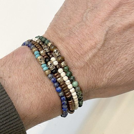 SB050B Pulsera Plata de Palo hombre modelo Skull calavera