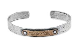 Pulsera Plata de Palo rígida modelo Sanger MB237X hombre de plata y bronce moderna y elegante