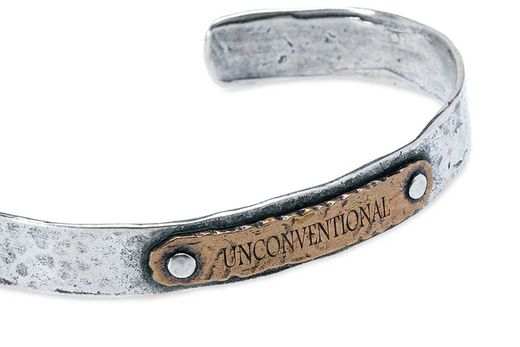 Pulsera Plata de Palo rígida modelo Sanger MB237X hombre de plata y bronce moderna y elegante