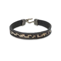 WB593X Pulsera Plata de Palo mujer Marrakech con Plata 925, bronce, cuero y textil cierre de garfio