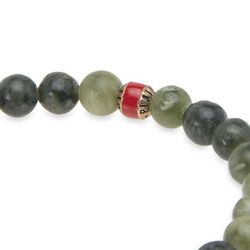 WB401A Pulsera PLATA DE PALO serie Juma para mujer con jade madera y circonitas negras