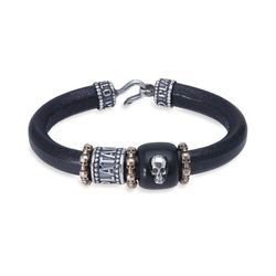 SB102X Pulsera PLATA DE PALO Skull hombre calavera