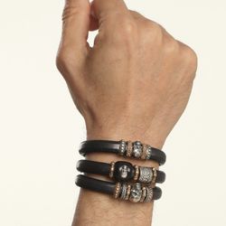 SB102X Pulsera PLATA DE PALO Skull hombre calavera