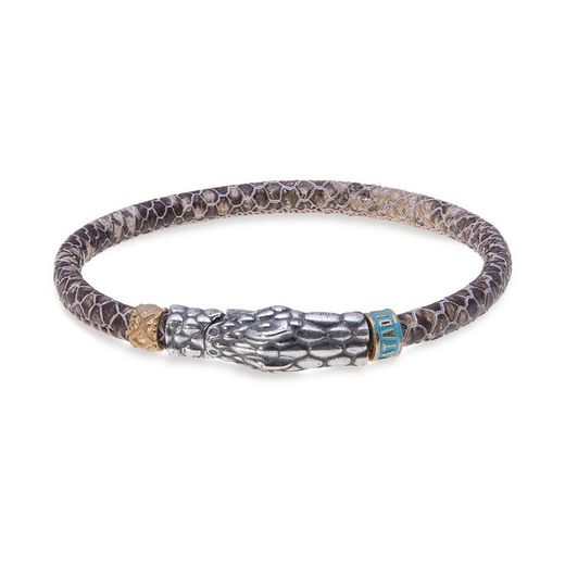 Pulsera PLATADEPALO cuero beige WB269M