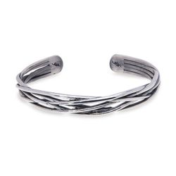 MB136A Pulsera PLATADEPALO de hombre rígida, elegante y atractiva