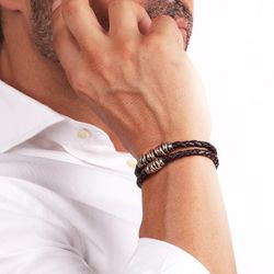 MB134X Pulsera PLATADEPALO hombre bronce y plata de ley