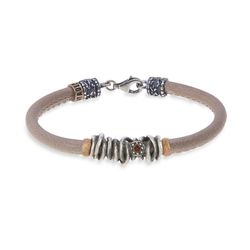 WB264X Pulsera PLATADEPALO mujer de piel color beige