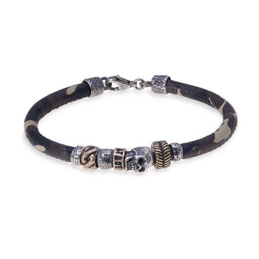 SB056X Pulsera PLATADEPALO calavera Skull unisex