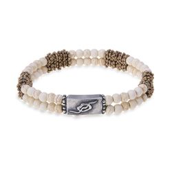 BB013B Pulsera PLATADEPALO unisex de plata y cristal de roca