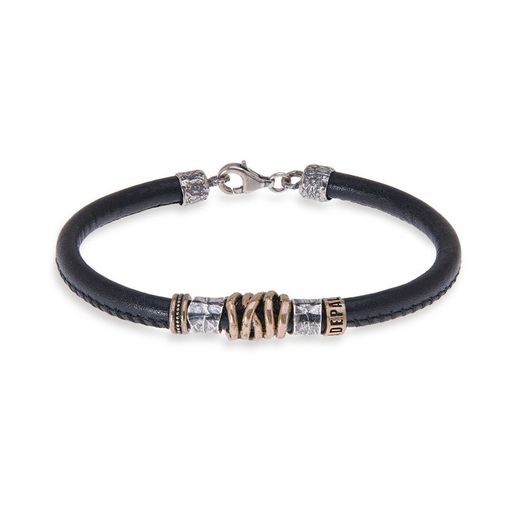 MB156X Pulsera PLATA DE PALO en cuero y plata