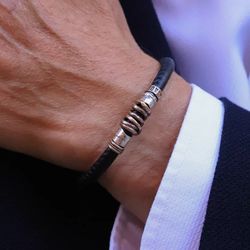 MB156X Pulsera PLATA DE PALO en cuero y plata
