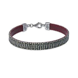 Pulsera Rosa ref, WB484X PLATA DE PALO unisex de cuero natural y cierre mosquetón diseño juvenil y llamativo