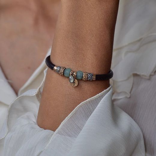 WB295X Pulsera Plata de Palo Calcedonia para mujer