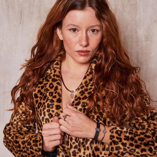 Pulsera Sakoi SB204X Plata de Palo de cuero y calavera en plata de ley