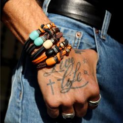 BB093X Pulsera Plata de Palo hombre modelo Tarfa en plata de ley 925, cuero y bronce, cierre de gancho fuerte y sólido