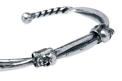 Pulsera Yoldi SB193X PLATA DE PALO unisex en plata de ley con dos calaveras