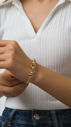 PU1219 Pulsera oro 18k unisex modelo Rolo con un diseño super elegante y estiloso