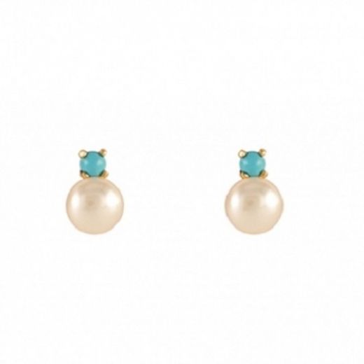 55-60 Pendientes tu-yo oro perla y turquesa