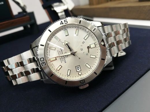 Reloj Orient Star hombre color de esfera blanco alpino RE-AU0502S00B DIVER 1964 SILVER automático