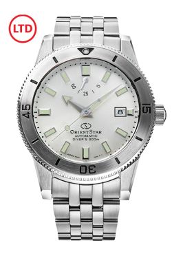 Reloj Orient Star hombre color de esfera blanco alpino RE-AU0502S00B DIVER 1964 SILVER automático