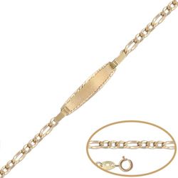 Ref, PU1137 Pulsera ORO 18KL de bebé con placa central para el grabado