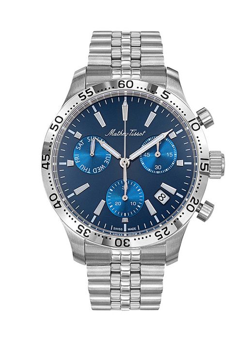 Reloj de hombre Mathey Tissot Crono REFERENCIA: H1822CHABU cronógrafo acero 316L esfera azul elegante Swiss Made