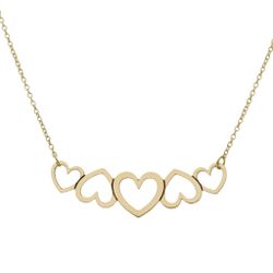 Gargantilla oro 18 Kilates con cinco corazones