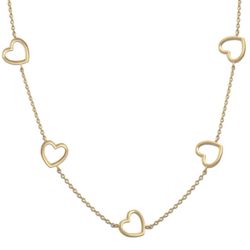Gargantilla de mujer adornada con cinco corazones en oro de 18 kilates