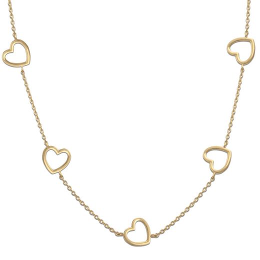 Ref,G769 Gargantilla de mujer adornada con cinco corazones en oro de 18 kilates
