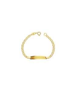Ref,PU507 Pulsera no me olvides de Oro 18k niña o niño infantil personalizable con cadena húngara y placa